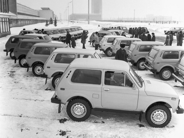 Lada nivas fresh off the assembly line in tolyatti