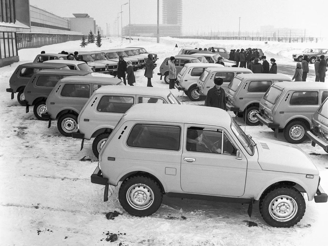 Lada nivas fresh off the assembly line in tolyatti